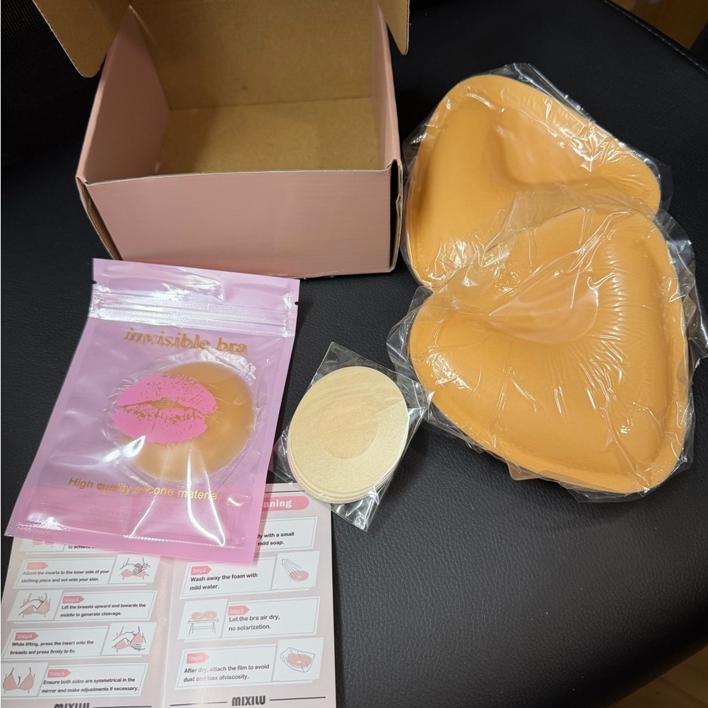 Peach Adhesive Silicone Invisible Bra - Strapless Support
